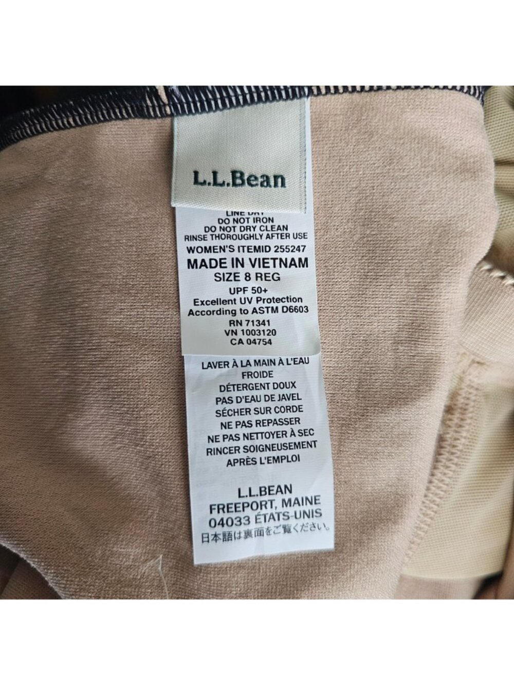 L.L. Bean Black UPF 50+ BeanSport Scoopneck Swimwear Tankini Top Women's 8 REG - Picture 6 of 11